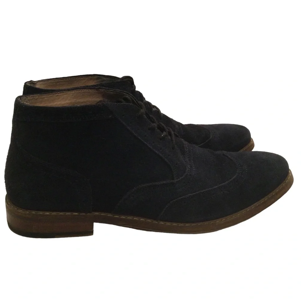 Stacy Adams Navy Suede Wingtip Chukka Boot Size 11.5
